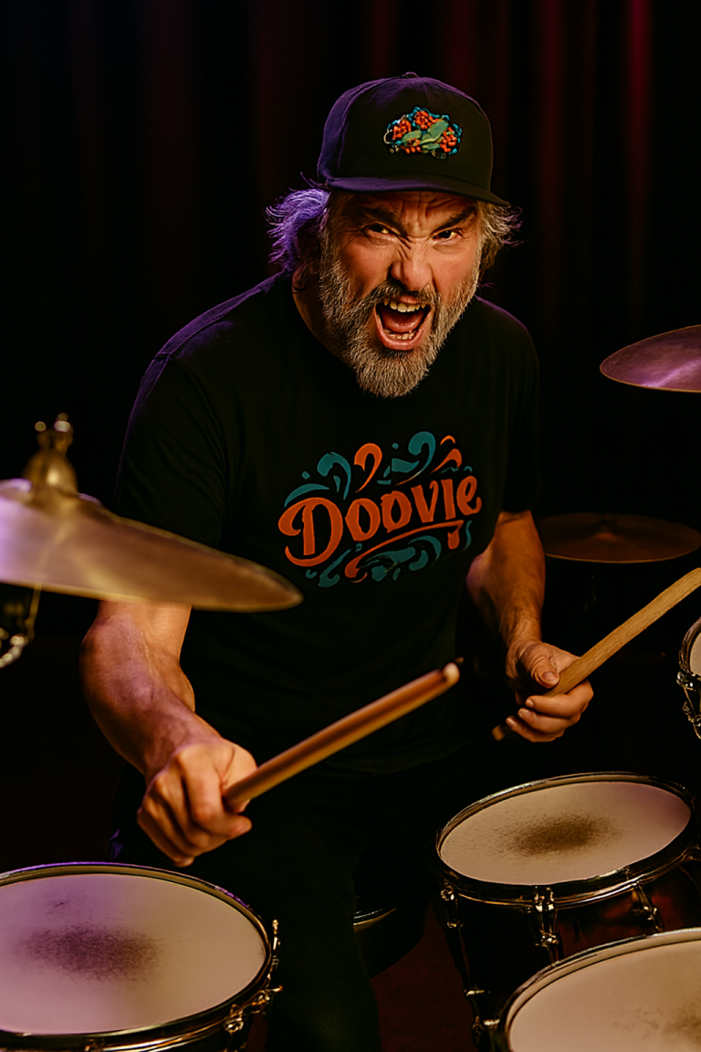 Black t-shirt full logo mid fifties rocker