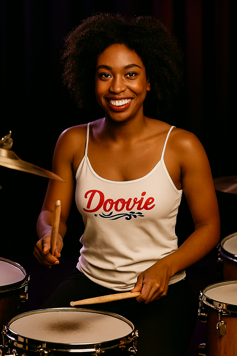 White spaghetti top African American Female