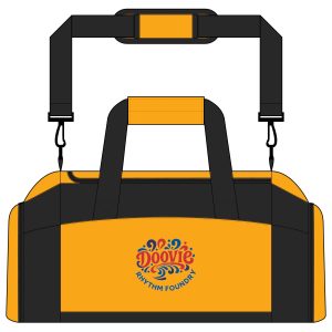 Doovie Rhythm Foundry Gym Bag — Colorful Retro Music Logo Duffel