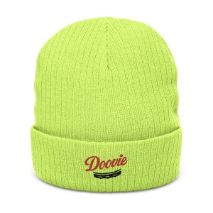 Doovie Ribbed Knit Beanie — Embroidered